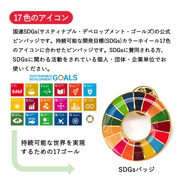 国連本部公式最新仕様】sdgsバッジ ギフトボックス付 ピンバッジ
