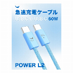 急速充電ケーブル POWER L2 USB C to USB C 60W 1m 高速データ転送可