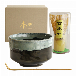 茶楽JAPAN　織部塗分け　抹茶セット