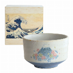 茶楽JAPAN　桜富士　抹茶碗　木箱青波