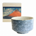 茶楽JAPAN　青海波　抹茶碗　木箱赤富士