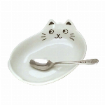 ネコカレー皿　ピンク