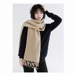 【レディース】カシミヤ100％  大判マフラー BEIGE ベージュ