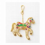 ザリ刺繍ホワイトホース バッグチャーム（キーホルダー）