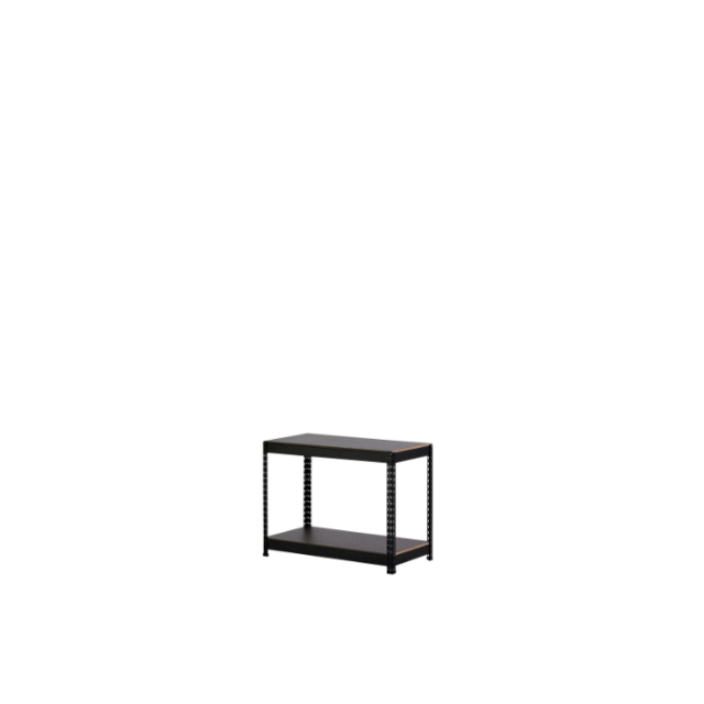 ARASO スチールラック ブラック 2段 幅40cm奥行40cm高さ90cm