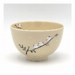 京絵付け抹茶茶碗　伝統工芸士「八木海峰」作 （シマエナガ）