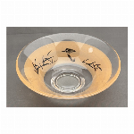 京絵付ガラス抹茶茶碗 伝統工芸士「八木海峰」作 夕焼けのカワセミ