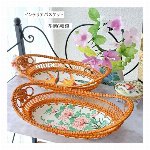 【バスケット花柄６種類】26cm×15.5cm×高さ7cm インテリア　ベトナム雑貨　アジアン雑貨　生活雑貨　キッチン雑貨　100％ハンドメイド