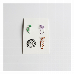 野菜＆お花デザインゼムクリップ 4個セットペーパークリップ ..