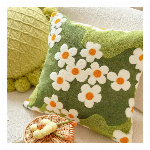 毛巾刺繍クッションカバー 45×45cm（アニマル・フラワー..