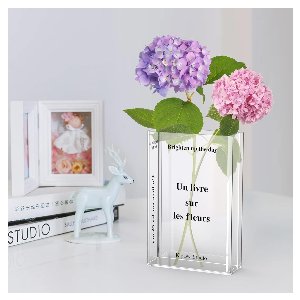 アクリル製ブック型花瓶｜透明・インスタ映えデザイン｜水耕栽培..
