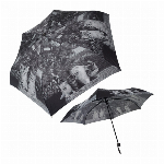 猫（ネコ）　モノクロ写真プリント　55cm軽量ミニ　折りたたみ傘